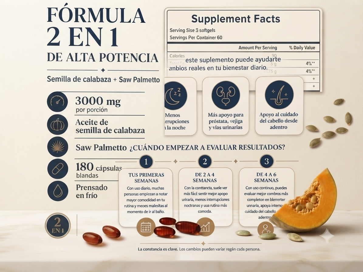 🌿  Aceite de Semilla de Calabaza Orgánico – Bienestar Natural Para Tu Rutina Diaria